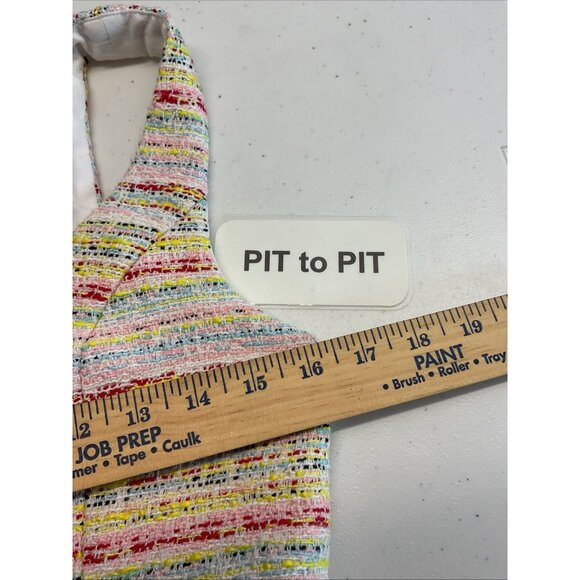 NBD Revolve Textured sleeveless‎ boucle Rainbow Crop Top size S - Picture 8 of 10